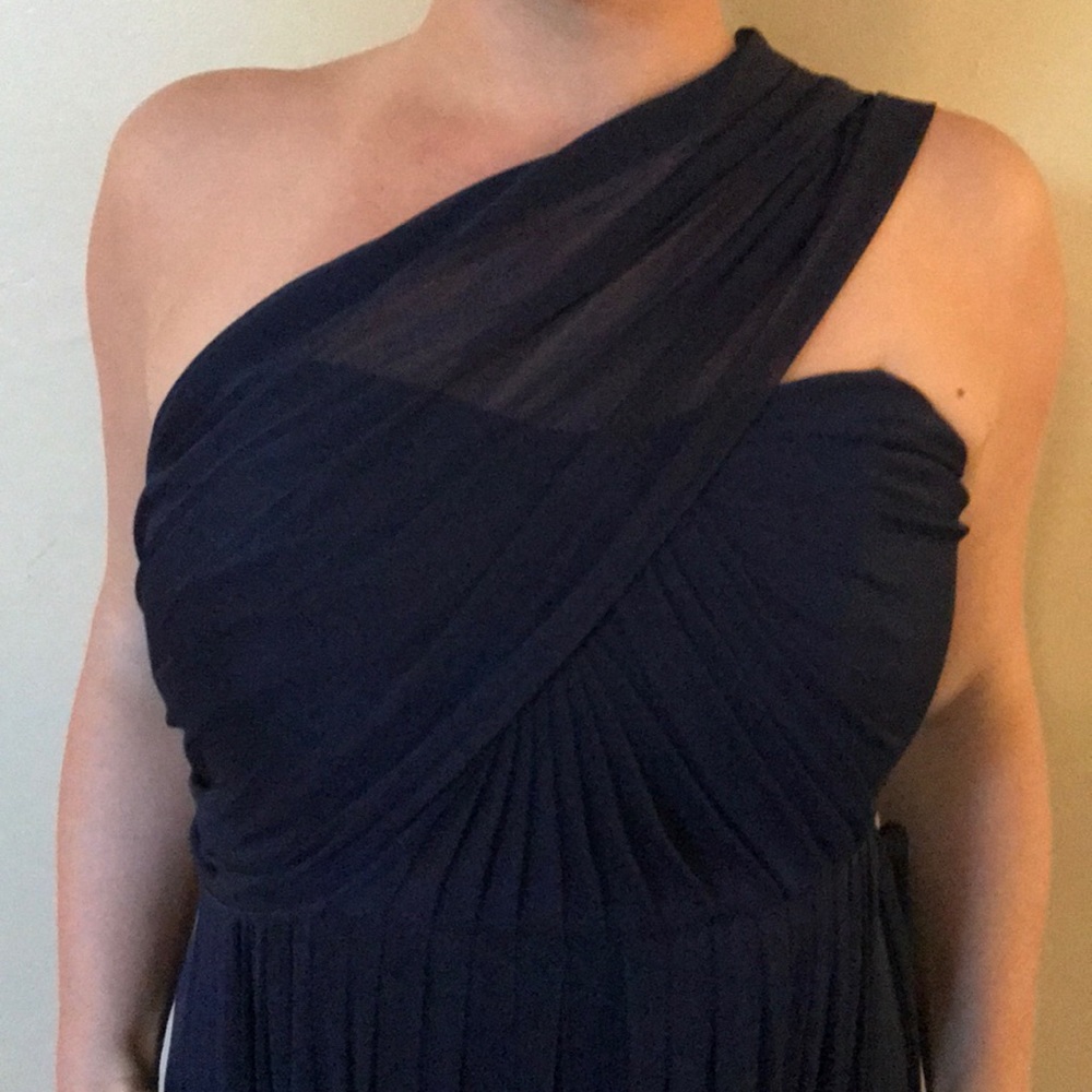 David’s Bridal navy blue long versatile dress